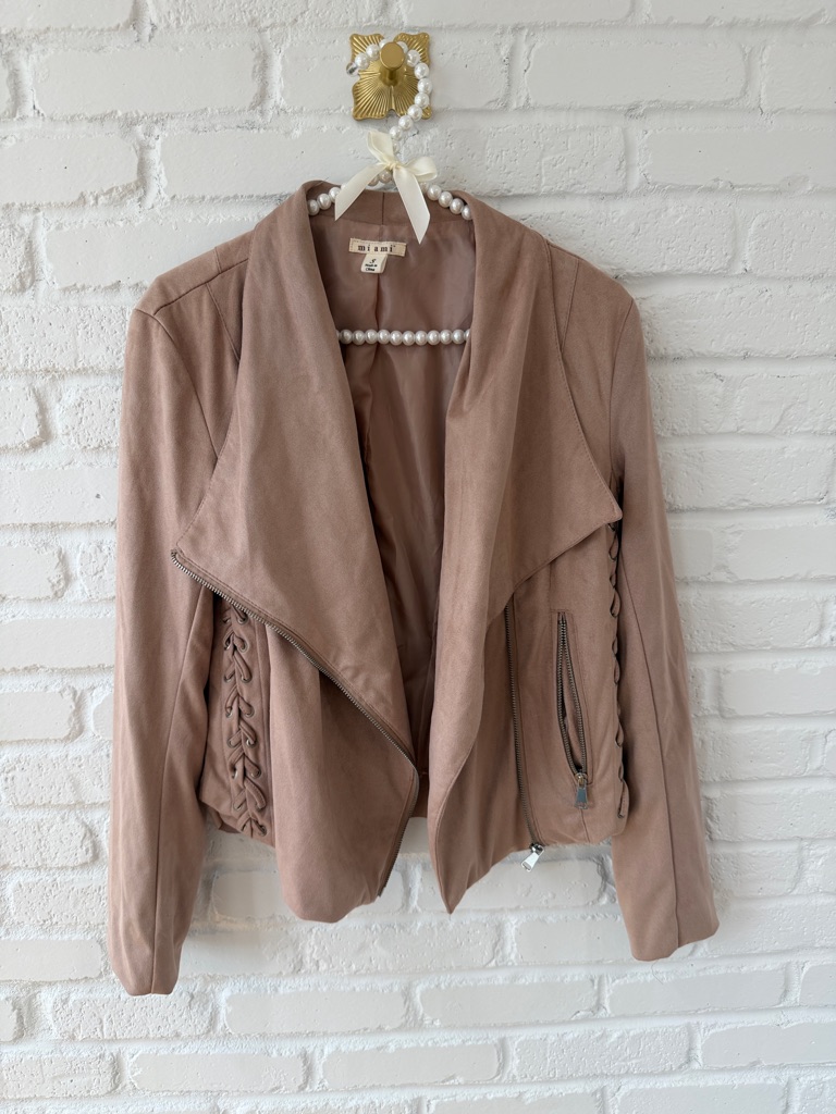Soft Mauve Drape Front Women’s Jacket